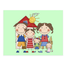 Dad, Mom, Big Sister, Middle Brother, Baby Sis Postcards