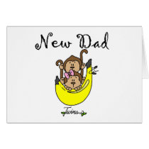 Dad of Twins Boy and Girl Tshirts and Gifts Greeting Card