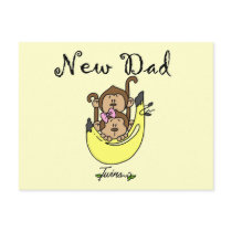 Dad of Twins Boy and Girl Tshirts and Gifts Postcard