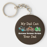 Dad Outswim Outbike Outrun Triathlon Key Chain