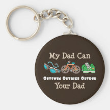 Dad Outswim Outbike Outrun Triathlon Key Chain