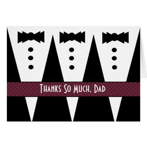 DAD Wedding Thank You - Three Tuxedos Card