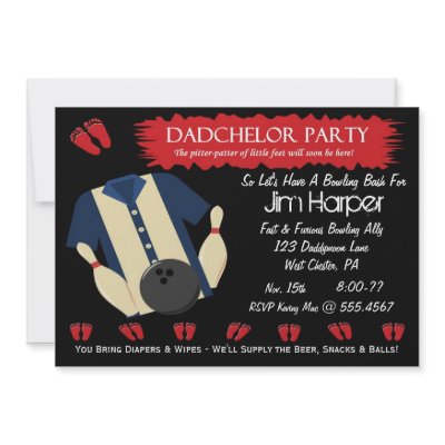 Dadchelor Bowling Party Invitations by CelebrationPlace