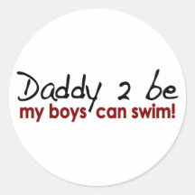 Daddy 2 Be Boys Can Swim Sticker