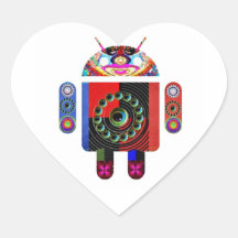 Daddy and Baby Android  -  Art101 by Navin Heart Sticker