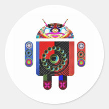 Daddy and Baby Android  -  Art101 by Navin Round Stickers