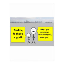 Daddy and Bobby - is there a god? Postcards