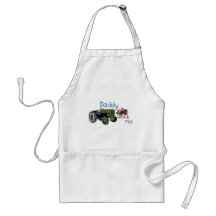 Daddy and Me Girl Tractors Apron