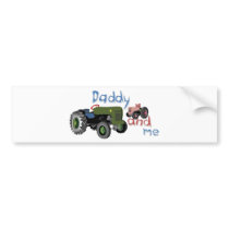 Daddy and Me Girl Tractors Bumper Stickers