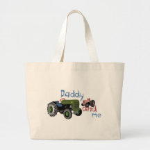 Daddy and Me Girl Tractors Canvas Bags