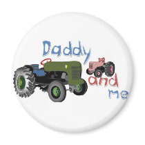 Daddy and Me Girl Tractors Refrigerator Magnet