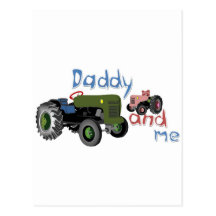 Daddy and Me Girl Tractors Post Cards
