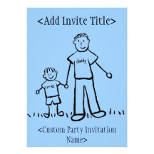 "Daddy and Me" Little Boy Invitation or Invites