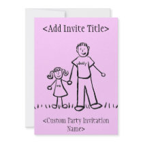 "Daddy and Me" Little Girl Invitation or Invites