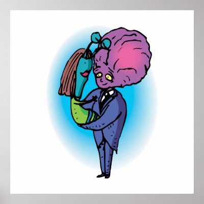 Daddy Daughter Aliens Print by alien_nation