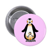 Daddy/Mommy & Baby penguins Pinback Buttons