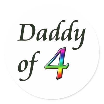 DADDY OF 4 STICKERS by cheriverymery