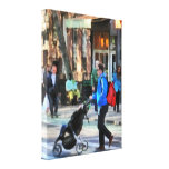 Daddy Pushing Stroller Greenwich Village Gallery Wrapped Canvas