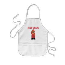 Daddy Saves Lives Firefighter Apron