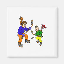 Daddy & Son Ice Hockey Refrigerator Magnet