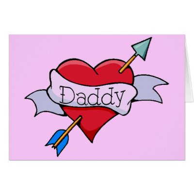 Daddy Tat Heart Cards by JuJuGarden