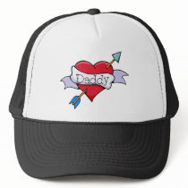 Daddy Tat Heart Trucker Hats