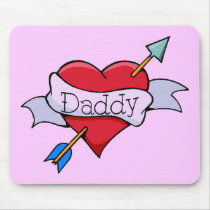 Daddy Tat Heart Mouse Pads