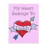 Daddy Tat Heart Post Cards