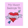 Daddy Tat Heart Post Cards