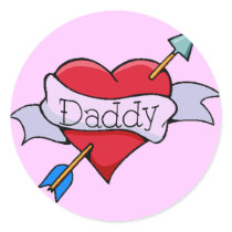 Daddy Tat Heart Sticker