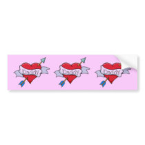 Daddy Tat Heart Sticker Bumper Sticker