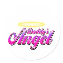 Daddy's Angel Round Stickers