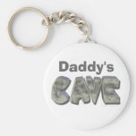 Daddy's Cave Custom Name Stone Look Key Chain