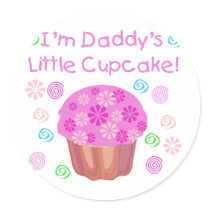 Daddy's Cupcake Round Sticker