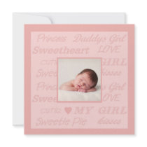 Daddy's Girl Photo Birth Announcement