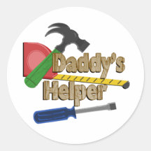 Daddy's Helper Round Sticker
