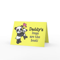 Daddy's hugs are the best Panda bear cuddle card