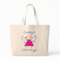 Daddy's Little Angel Tote Bags