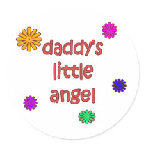 Daddy's Little Angel Round Sticker