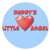 Daddy's Little Angel Round Sticker