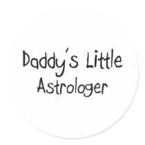 Daddy's Little Astrologer Round Stickers