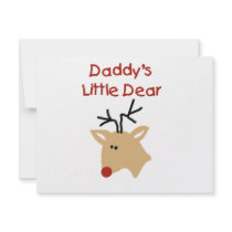 Daddy's Little Dear Tshirts and Gifts Custom Invitation