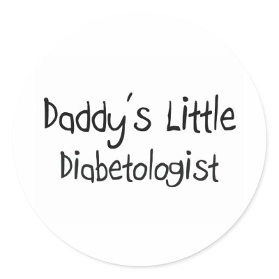 Daddy's Little Diabetologist Round Sticker by professions