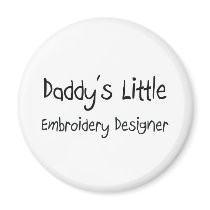 Daddy's Little Embroidery Designer Refrigerator Magnet