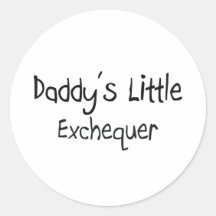Daddy's Little Exchequer Round Stickers