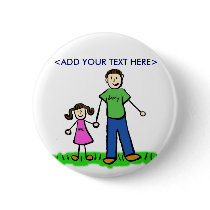Daddy's Little Girl Button (Brunette)
