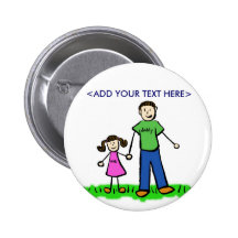Daddy's Little Girl Button (Brunette)