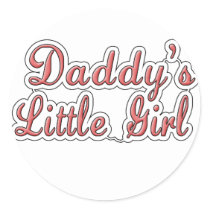 Daddy's Little Girl Text  Round Stickers
