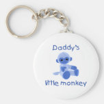 Daddy's Little Monkey (blue) Keychain