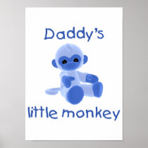 Daddy's Little Monkey (blue) Print
